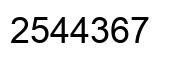Number 2544367 black image
