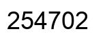 Number 254702 black image