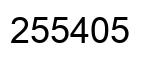 Number 255405 black image