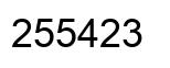 Number 255423 black image