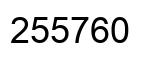 Number 255760 black image
