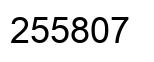 Number 255807 black image