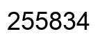 Number 255834 black image