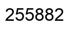 Number 255882 black image