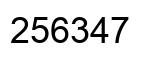 Number 256347 black image