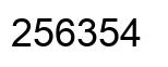 Number 256354 black image