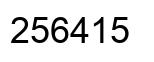 Number 256415 black image