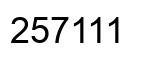 Number 257111 black image
