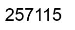 Number 257115 black image