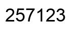 Number 257123 black image