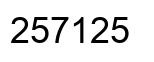 Number 257125 black image