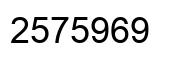 Number 2575969 black image