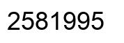 Number 2581995 black image