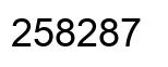 Number 258287 black image