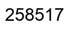 Number 258517 black image