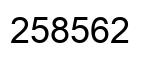 Number 258562 black image