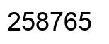 Number 258765 black image