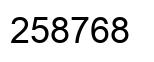 Number 258768 black image