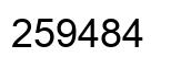 Number 259484 black image