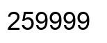 Number 259999 black image