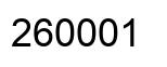 Number 260001 black image