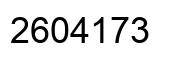 Number 2604173 black image