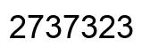 Number 2737323 black image