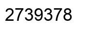 Number 2739378 black image