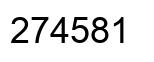 Number 274581 black image