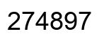 Number 274897 black image