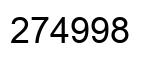 Number 274998 black image