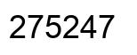 Number 275247 black image