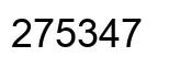 Number 275347 black image