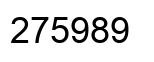 Number 275989 black image