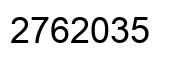 Number 2762035 black image