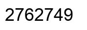 Number 2762749 black image