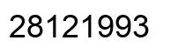 Number 28121993 black image