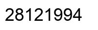 Number 28121994 black image