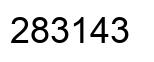 Number 283143 black image