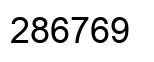 Number 286769 black image