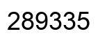 Number 289335 black image