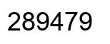 Number 289479 black image