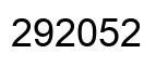 Number 292052 black image