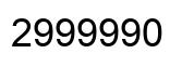 Number 2999990 black image