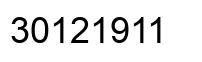 Number 30121911 black image