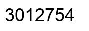 Number 3012754 black image