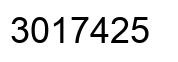 Number 3017425 black image
