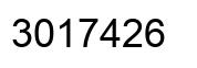 Number 3017426 black image