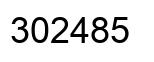 Number 302485 black image