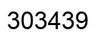 Number 303439 black image